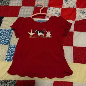 Charming Red Kids' Farm Animal Tee